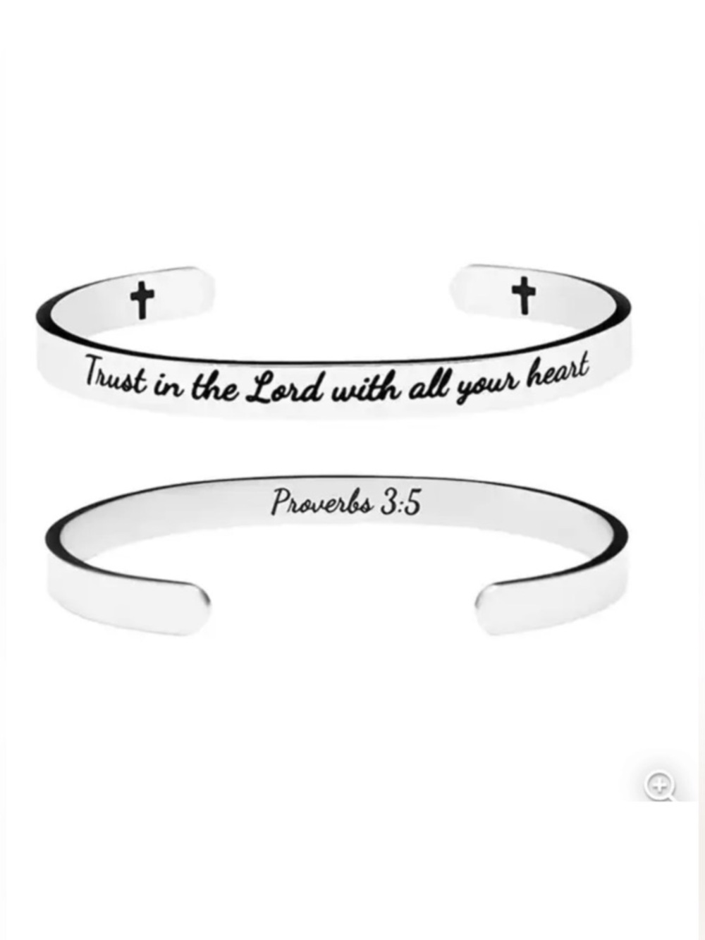NWT Silver Trust in the Lord Cuff Bracelet Christian Bible Verse Scripture
C3